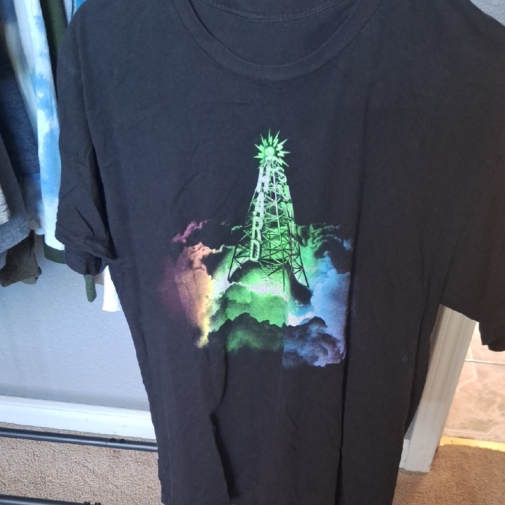 Black Graphic T-Shirt with Colorful Design